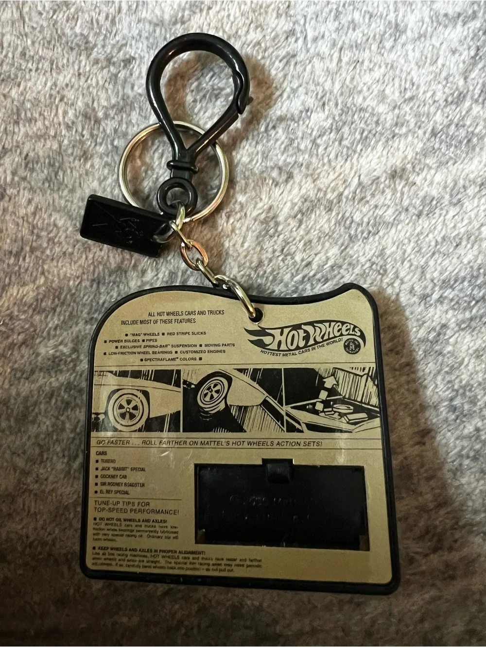 Hot Wheels Mattel Keychain with Lime Green Die-Cast Car 2000